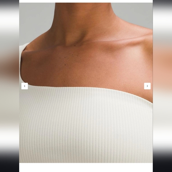 Lululemon Ribbed Nulu Asymmetrical Yoga Tank Top Light Support A/B Cup Bone 10 - Picture 4 of 12